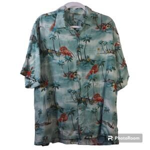 Paradise Collection Hawaiian Casual Button Front Shirt XL